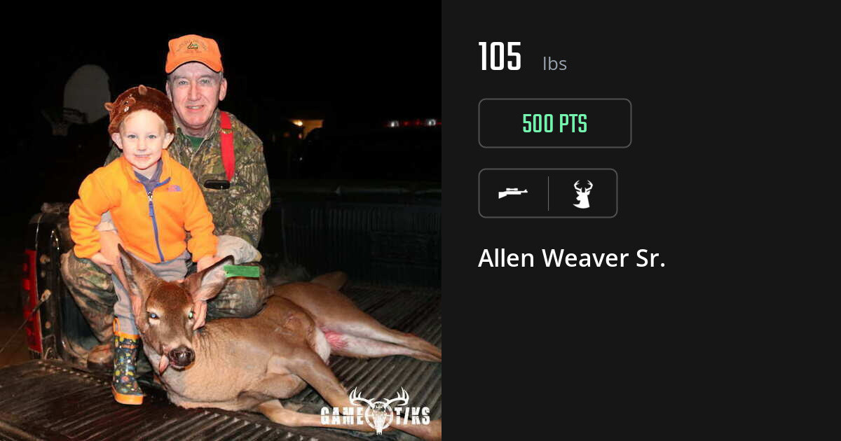 deer harvest by Allen Weaver Sr.
