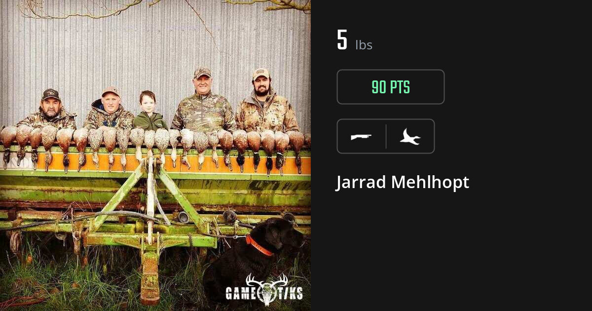 Waterfowl harvest on Gametiks