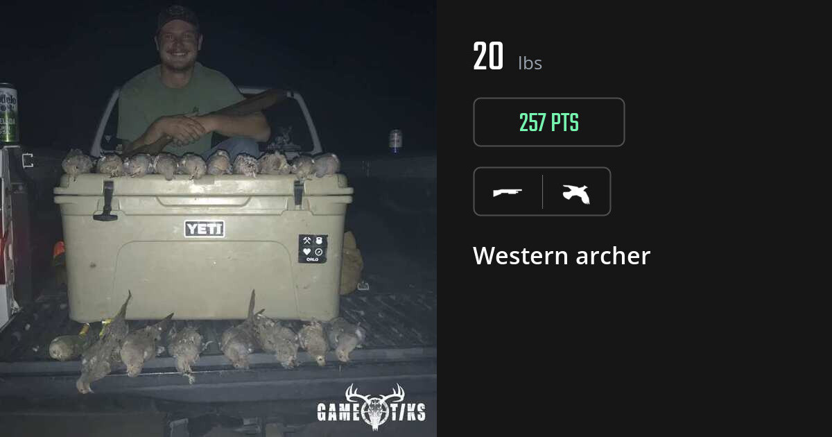 Upland bird harvest on Gametiks
