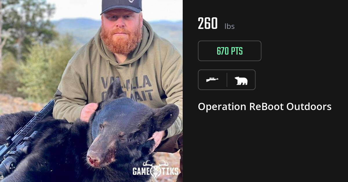 bear harvest by Operation ReBoot Outdoors