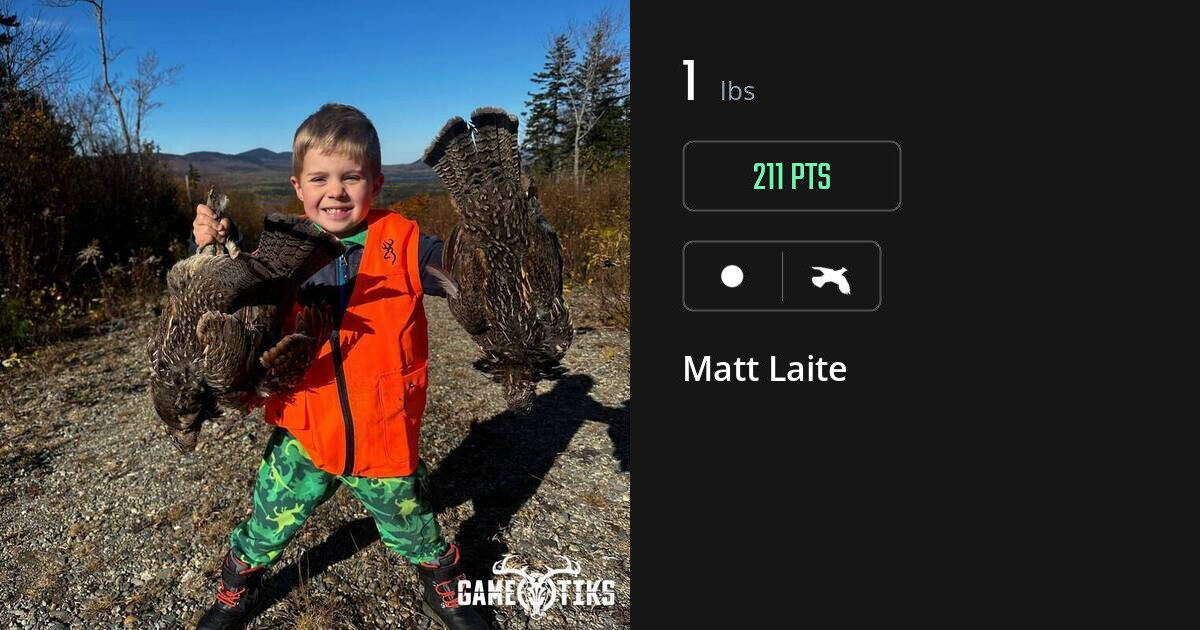 Upland bird harvest on Gametiks