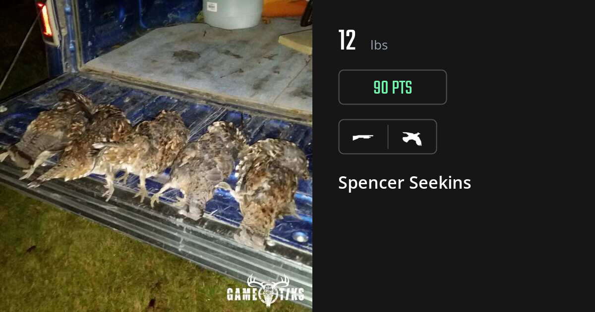 Upland bird harvest on Gametiks